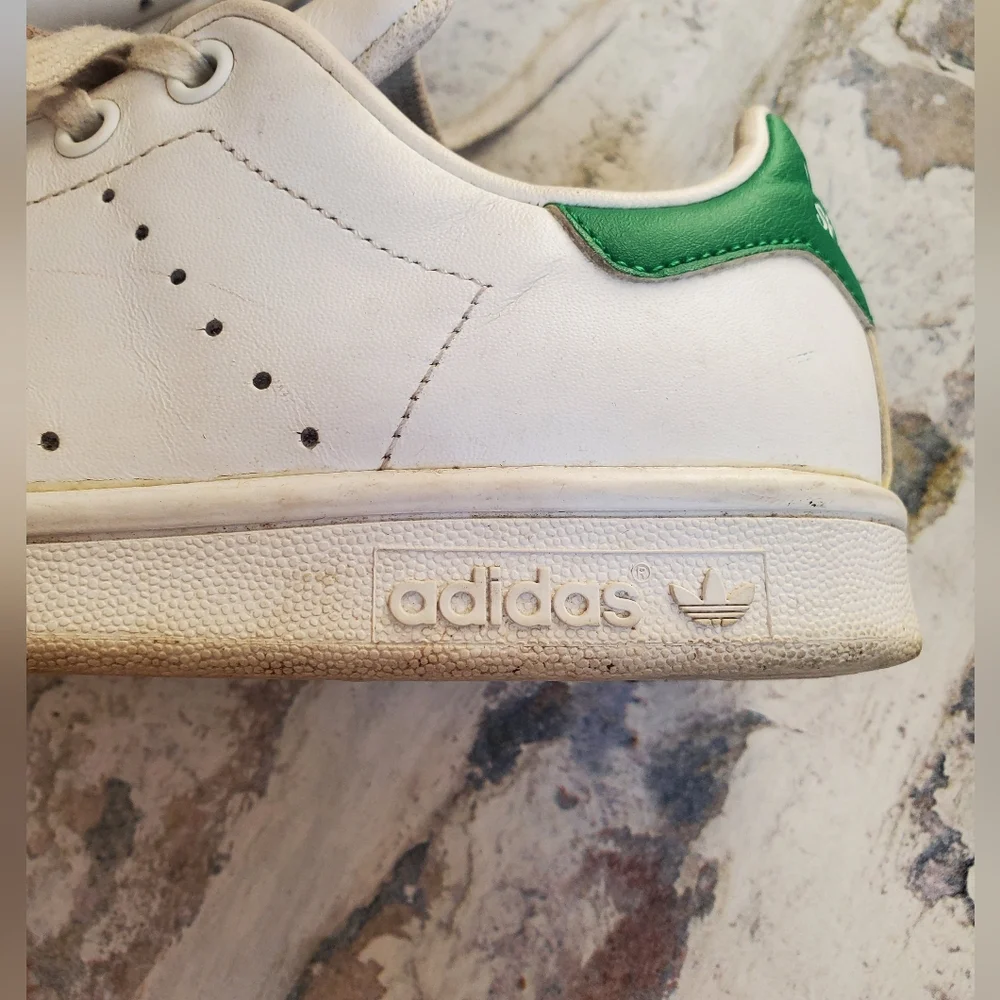 Adidas Stan Smith Low White Green Shoes Size Youth 4.5